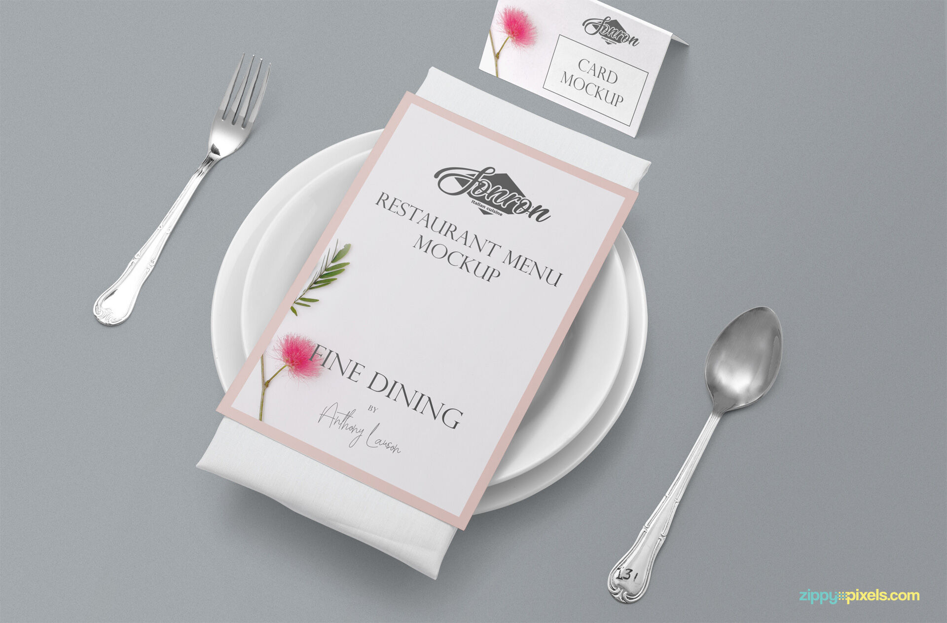 Mockup Featuring a Menu with Dining Table Scene FREE PSD