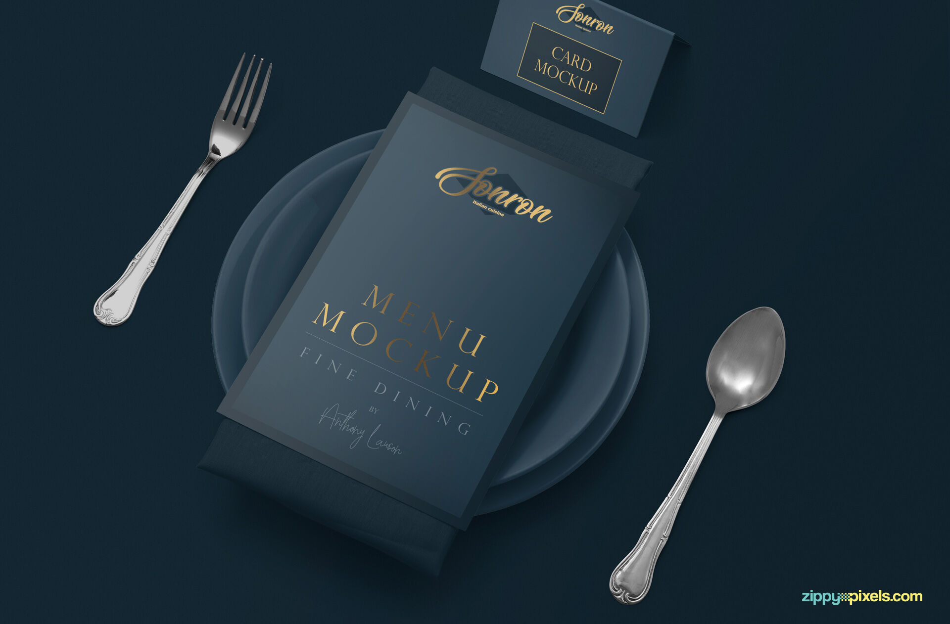 Mockup Featuring a Menu with Dining Table Scene FREE PSD