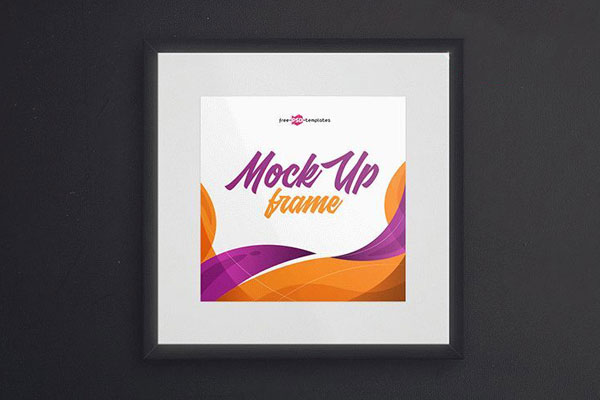 Mockup Featuring a Simple Square Frame FREE PSD
