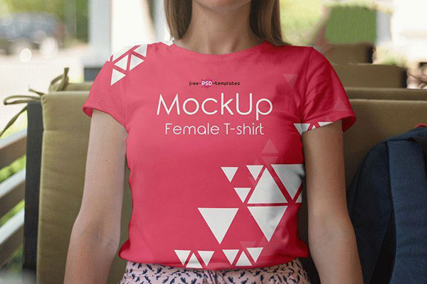 Mockup Featuring a Women's T-Shirt FREE PSD