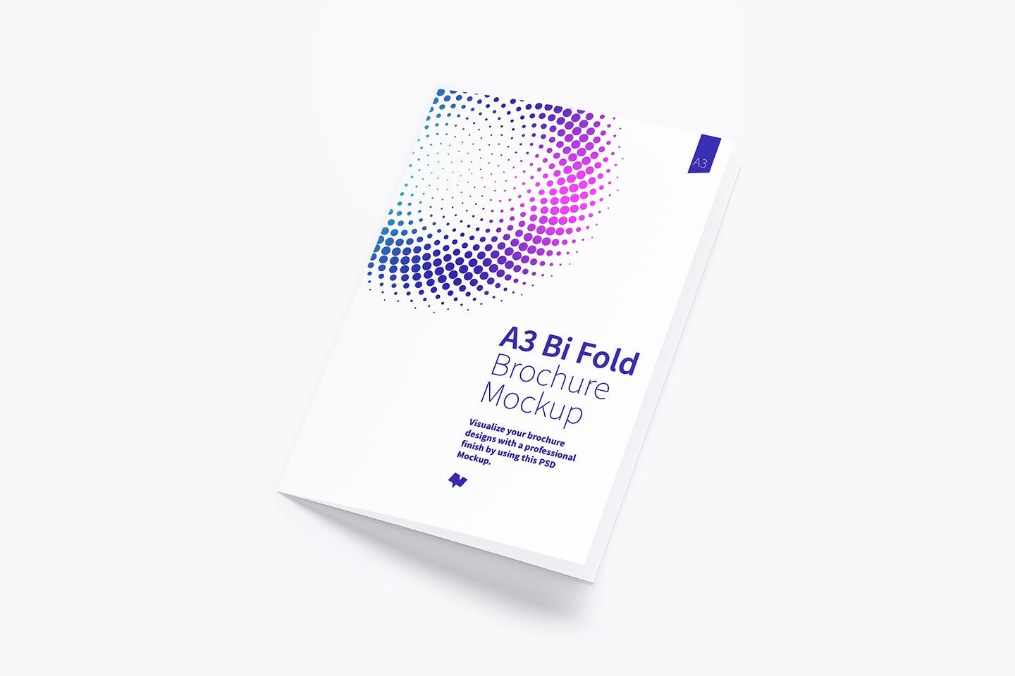 Mockup Featuring A3 Bifold Semi-Open Brochure FREE PSD