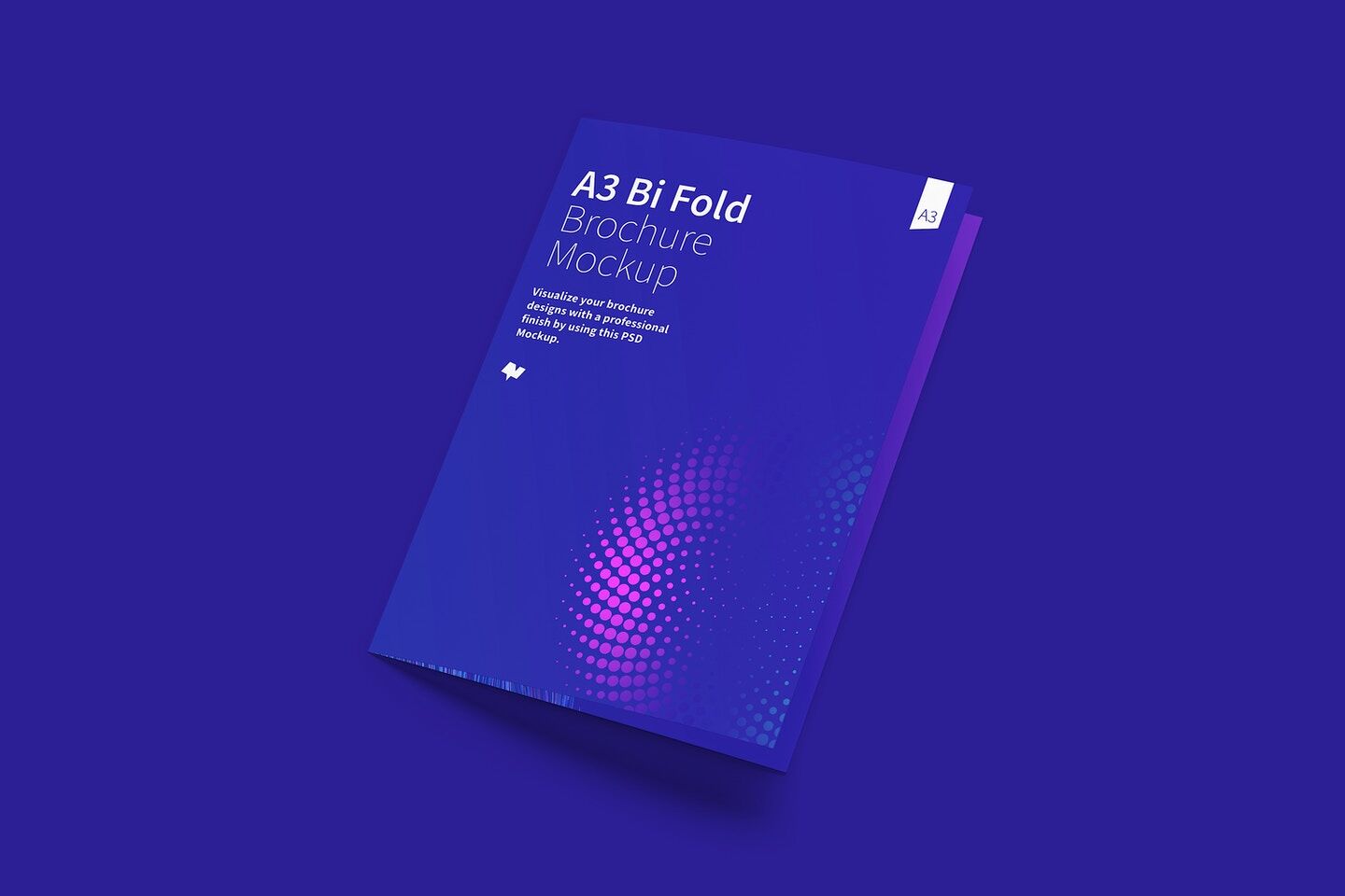 Mockup Featuring A3 Bifold Semi-Open Brochure FREE PSD