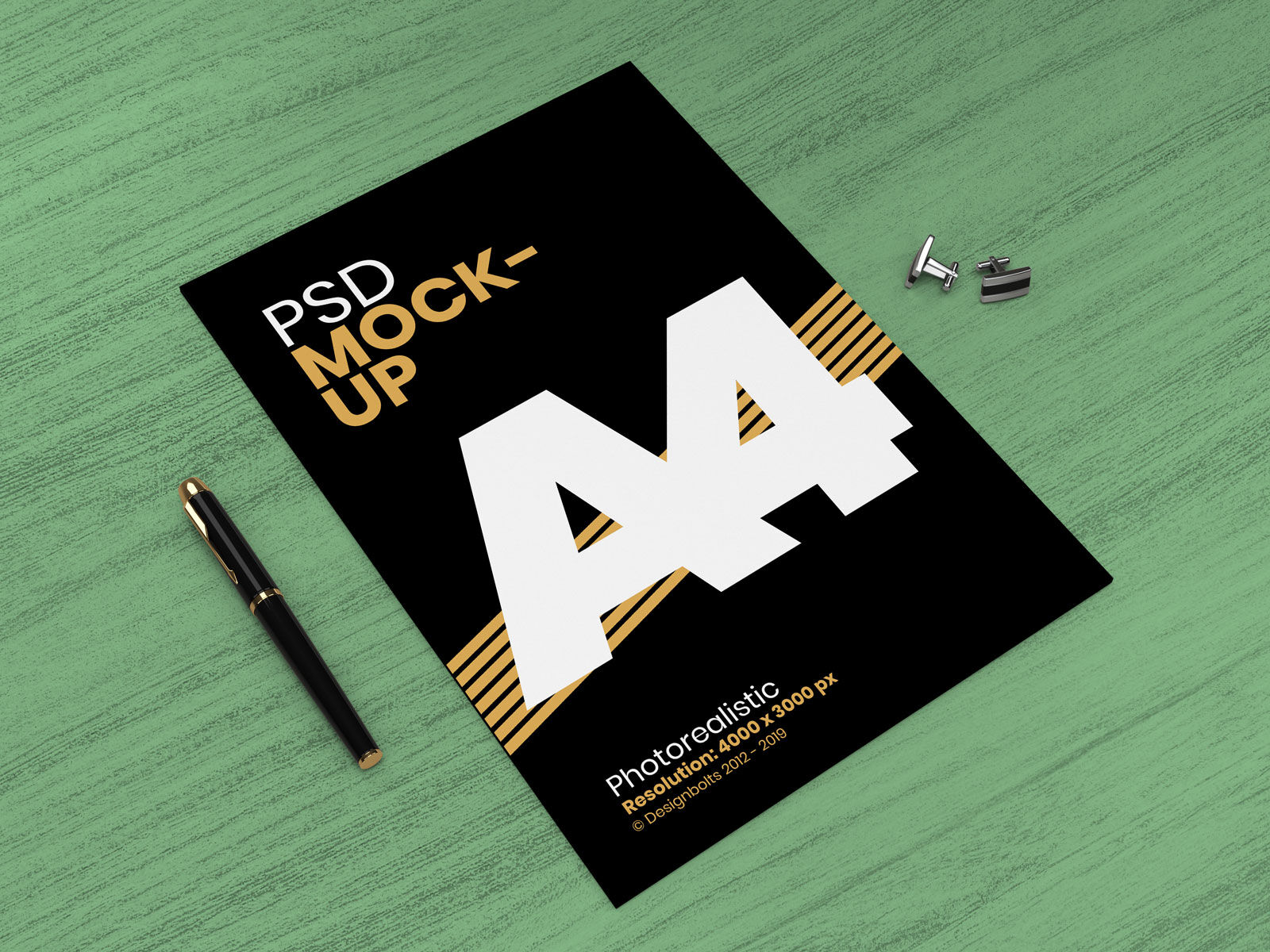 Mockup Featuring an A4 Flyer with a Pen FREE PSD