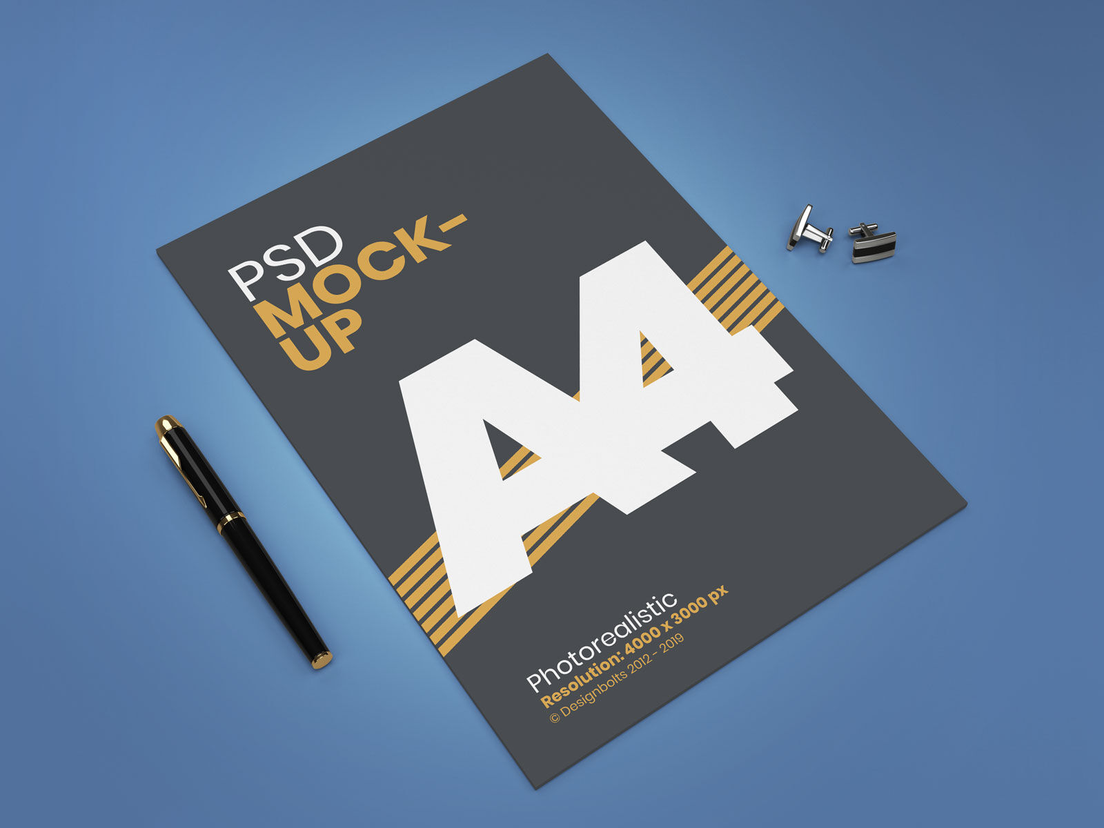 Mockup Featuring an A4 Flyer with a Pen FREE PSD