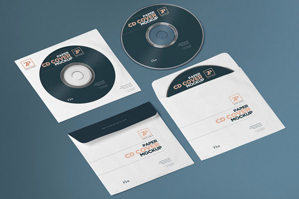 Mockup Featuring CD and Paper CD Cover FREE PSD