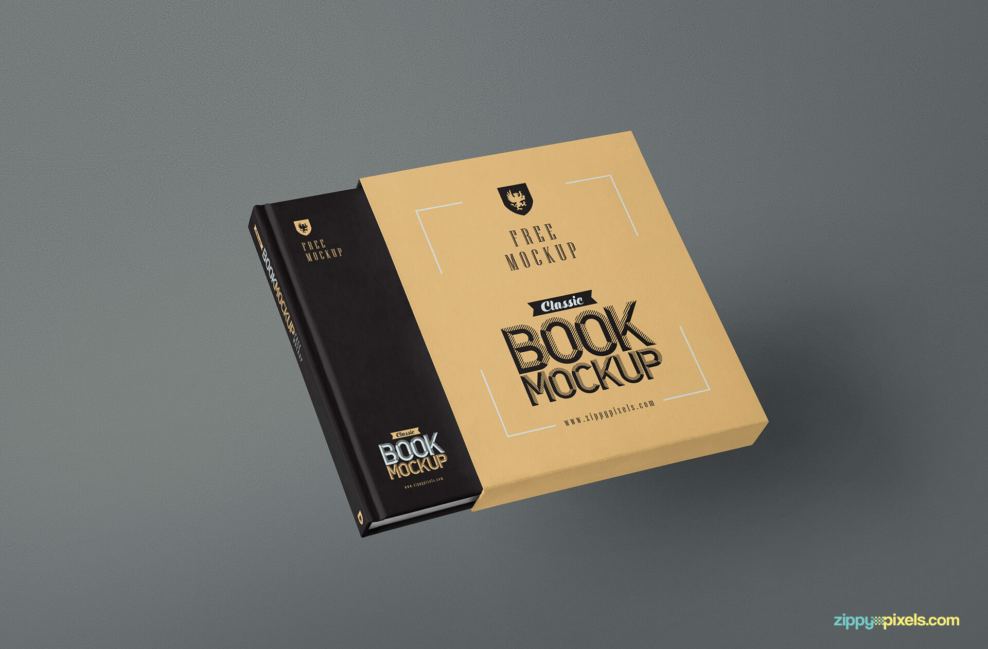 Mockup Featuring Floating Bookcase Having Hardcover Book Inside FREE PSD