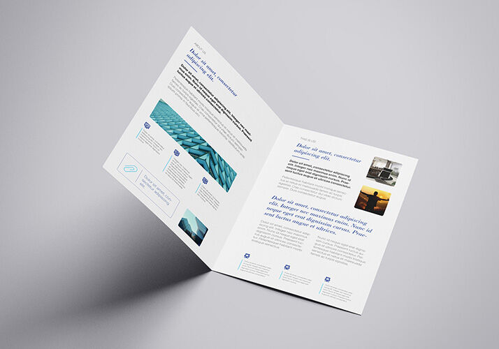 Mockup Featuring Four Scenes of Bifold Leaflets FREE PSD