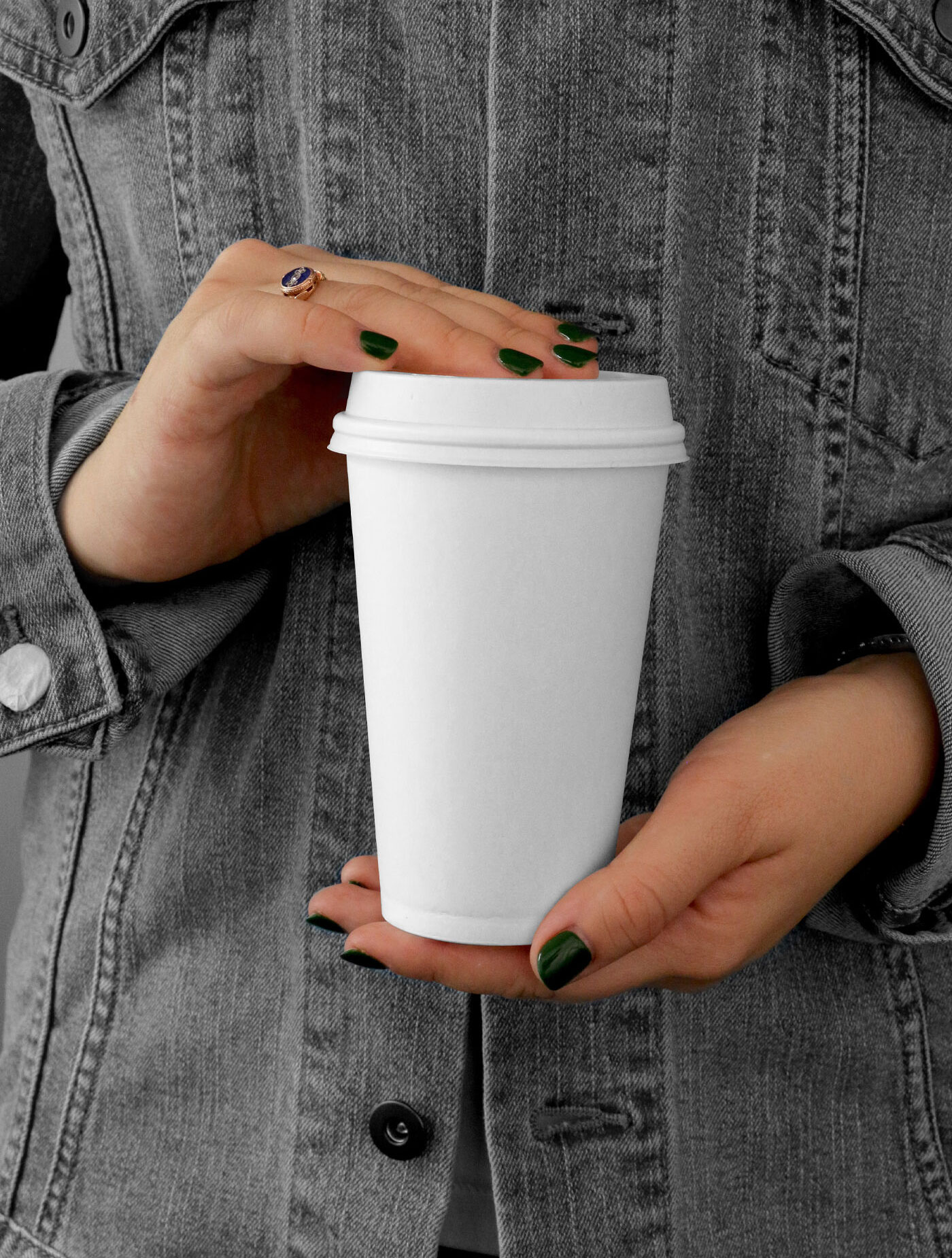 Mockup Featuring Girl Holding Big Coffee Cup FREE PSD