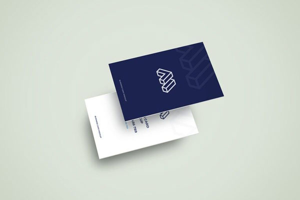 Mockup Featuring One Business Card Floating above Another FREE PSD