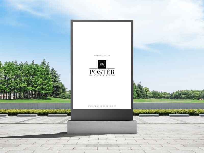 Mockup Featuring Outdoor Billboard in a Park Scene FREE PSD