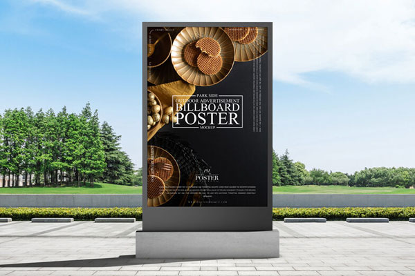 Mockup Featuring Outdoor Billboard in a Park Scene FREE PSD