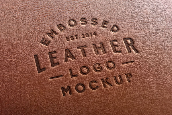 Mockup Featuring Stamping Logo on Leather Texture FREE PSD