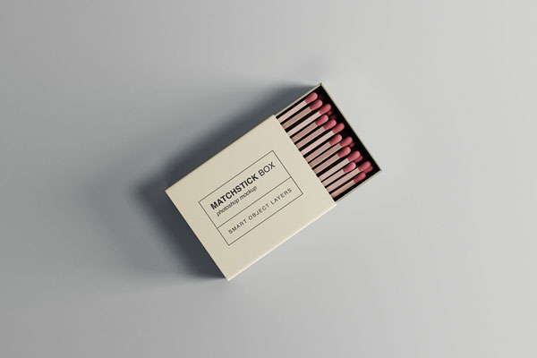 Mockup Featuring the Top View of a Matchstick Box FREE PSD