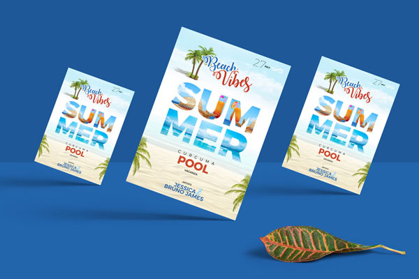 Mockup Featuring Three Stylish A4 Flyers FREE PSD