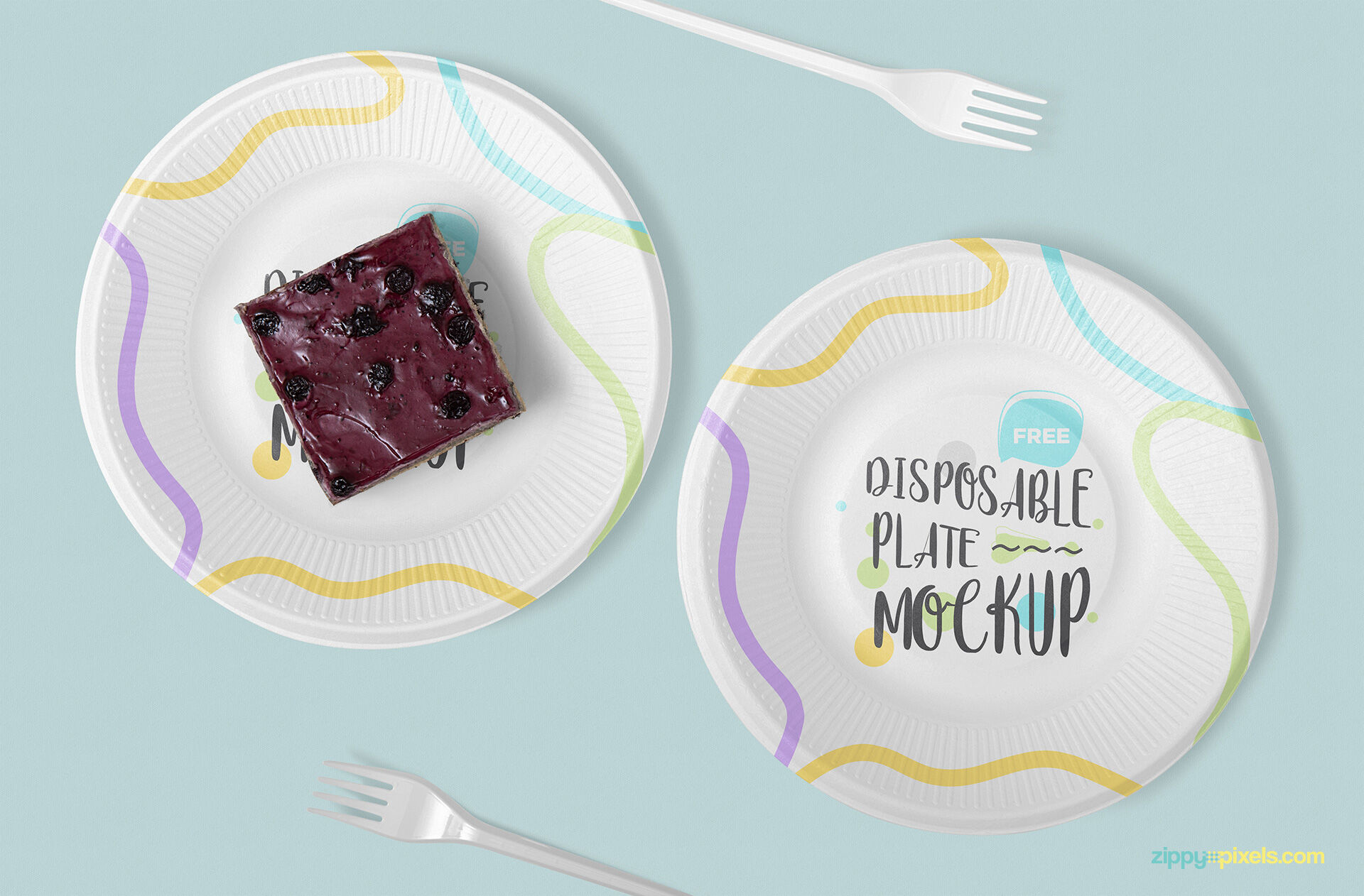 Mockup Featuring Two Disposable Paper Plate with Forks FREE PSD