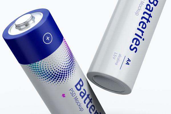 Mockup Featuring Two Floating Batteries FREE PSD