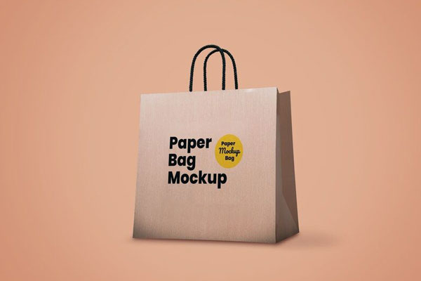 Mockup including a Khaki Paper Bag FREE PSD