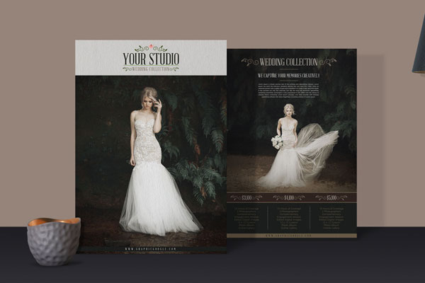Mockup of 2 A4 Standing Flyers on Table FREE PSD
