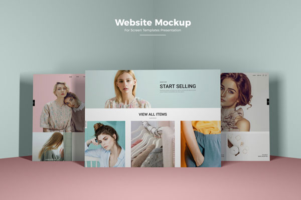 Mockup of 3 Website Screen in Front View Free Download | Resource Boy