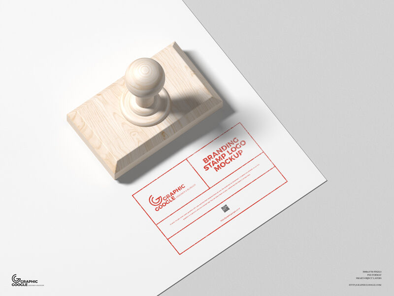 Mockup of Branding Stamp Along with the Logo in Perspective FREE PSD