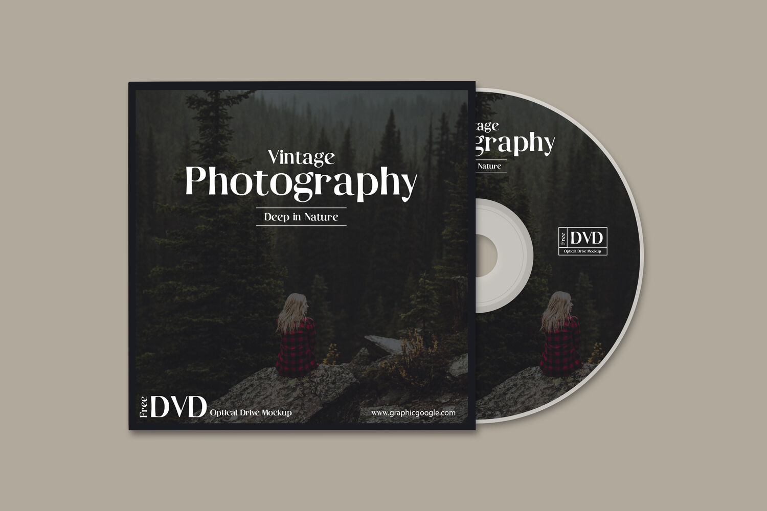 Mockup of DVD Optical Drive Disk with its Cover Top View FREE PSD