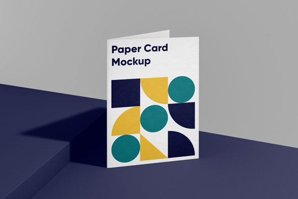 Mockup of Front View of a Folded A4 Paper Card FREE PSD