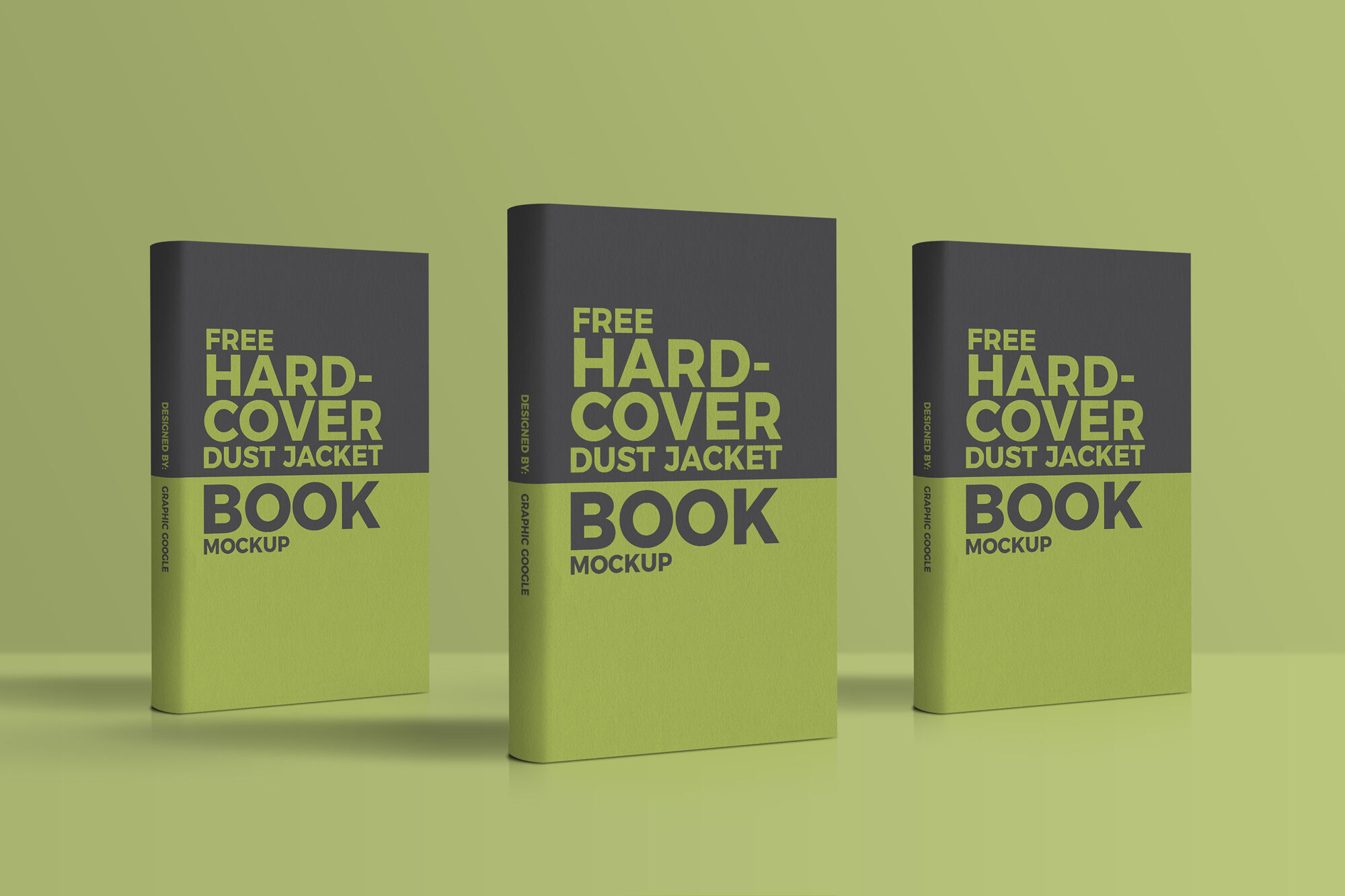 Mockup of Hardcover Books with Dust Jackets Standing in Perspective FREE PSD