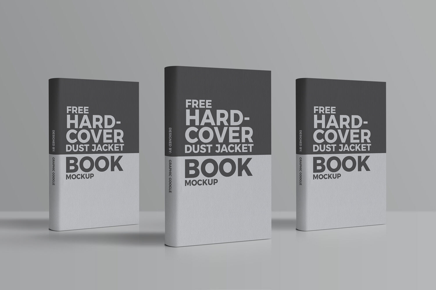 Mockup of Hardcover Books with Dust Jackets Standing in Perspective FREE PSD