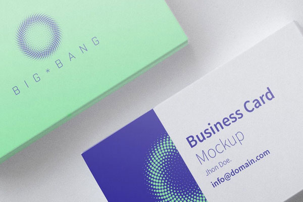 Mockup Showcasing a Close-Up of Two Business Cards FREE PSD