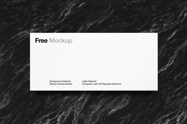 Mockup Showcasing Envelop on Dark Marble Texture FREE PSD