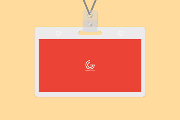 Mockup Showcasing Front View of Name Tag Badge Template FREE PSD