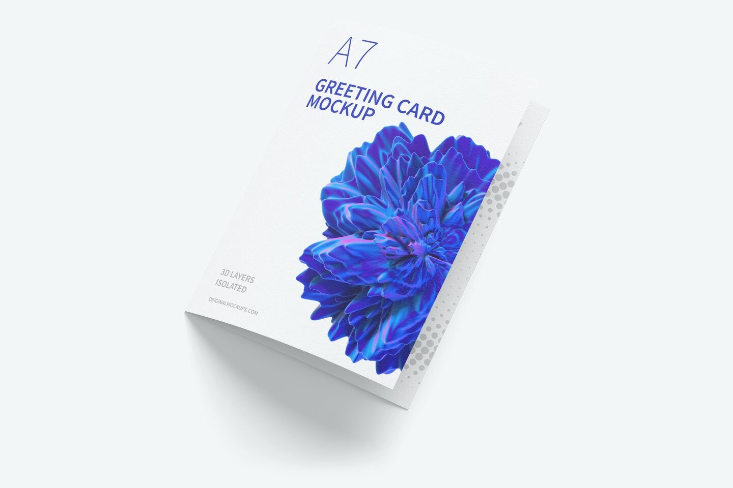 Mockup Showcasing Left Side View of Closed A7 Greeting Card FREE