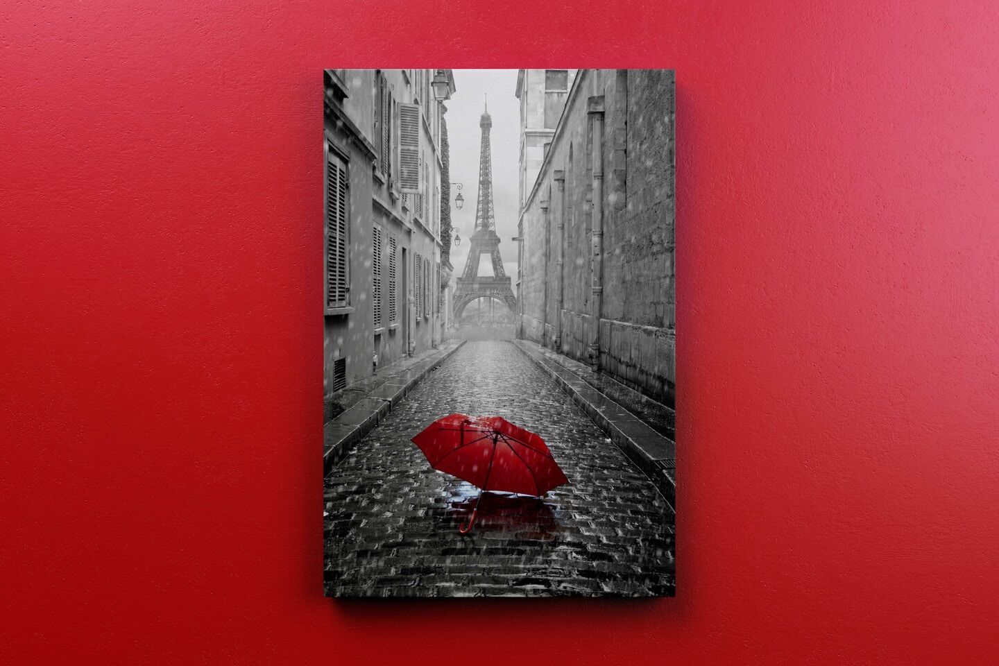 Mockup Showing 2x3 Portrait Canvas Poster Hanging on Wall FREE PSD