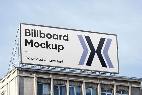 Mockup Showing a Big Billboard on a Building FREE PSD
