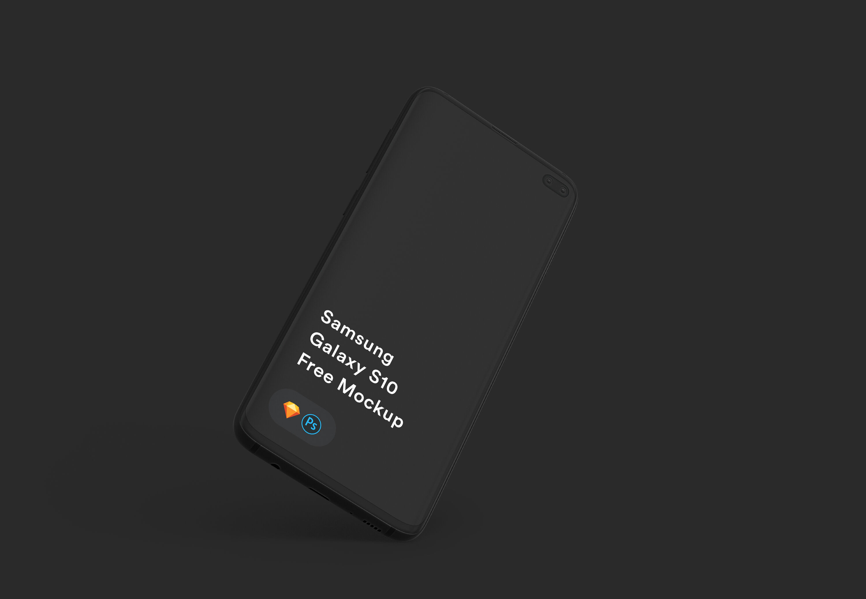Mockup Showing Floating Samsung Galaxy S10 FREE PSD