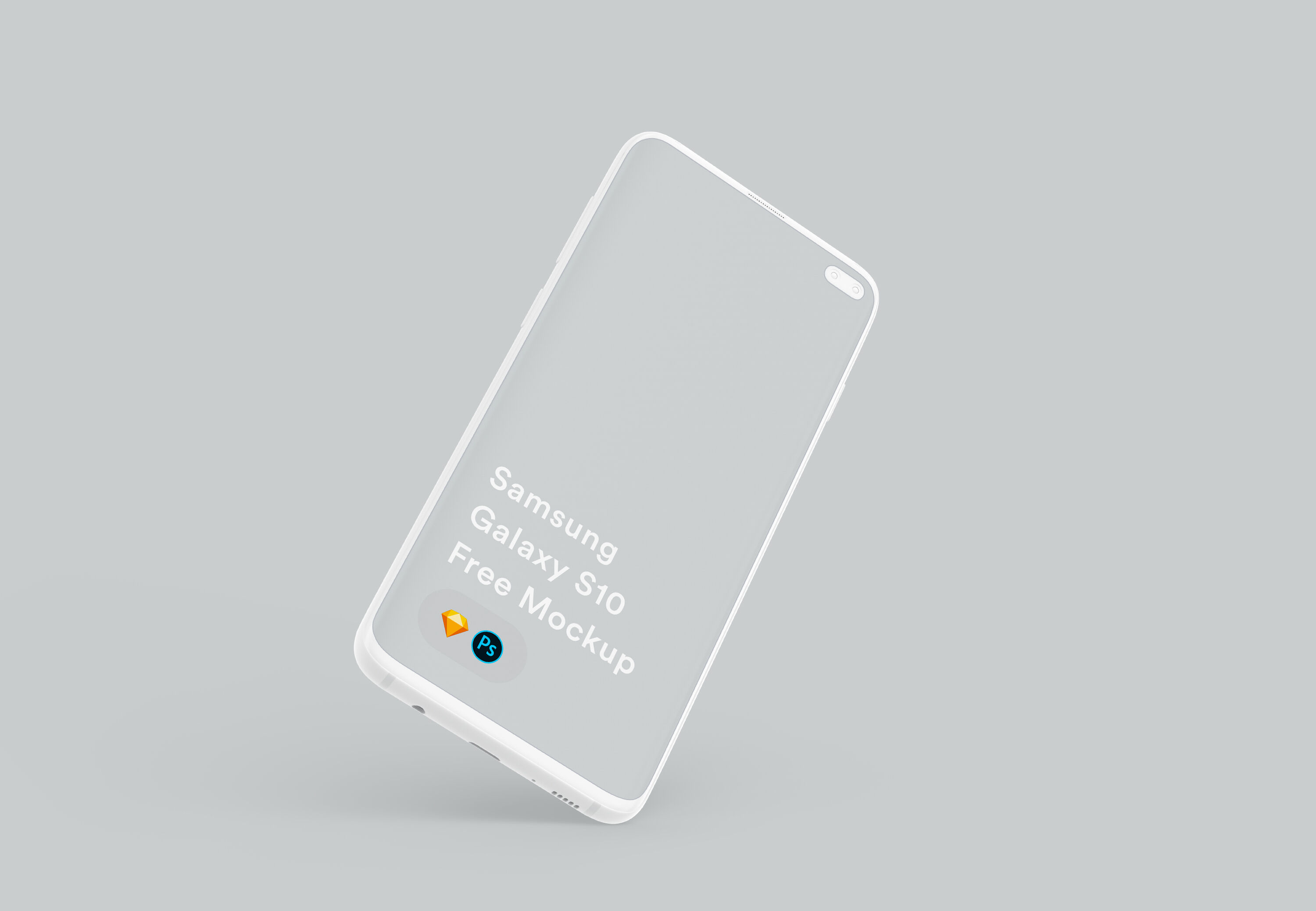 Mockup Showing Floating Samsung Galaxy S10 FREE PSD