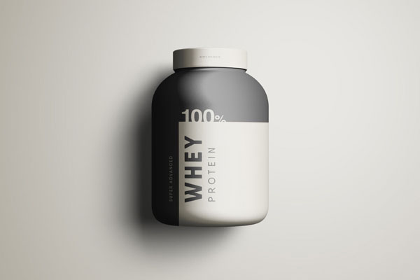 Front View of a Protein Powder Container Mockup (FREE) - Resource Boy