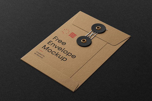 Mockup Showing Perspective View of Small String and Washer Envelope FREE PSD