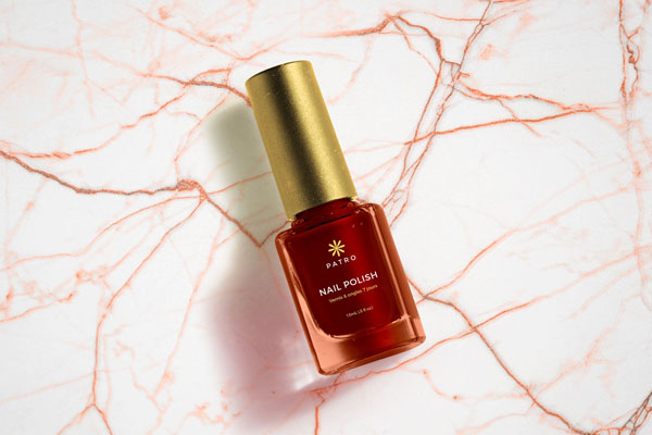 Mockup Showing Square Nail Polish Bottle with Cylindrical Cap FREE PSD