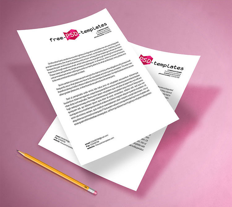 Mockup Showing Two Overlapping A4 Papers FREE PSD