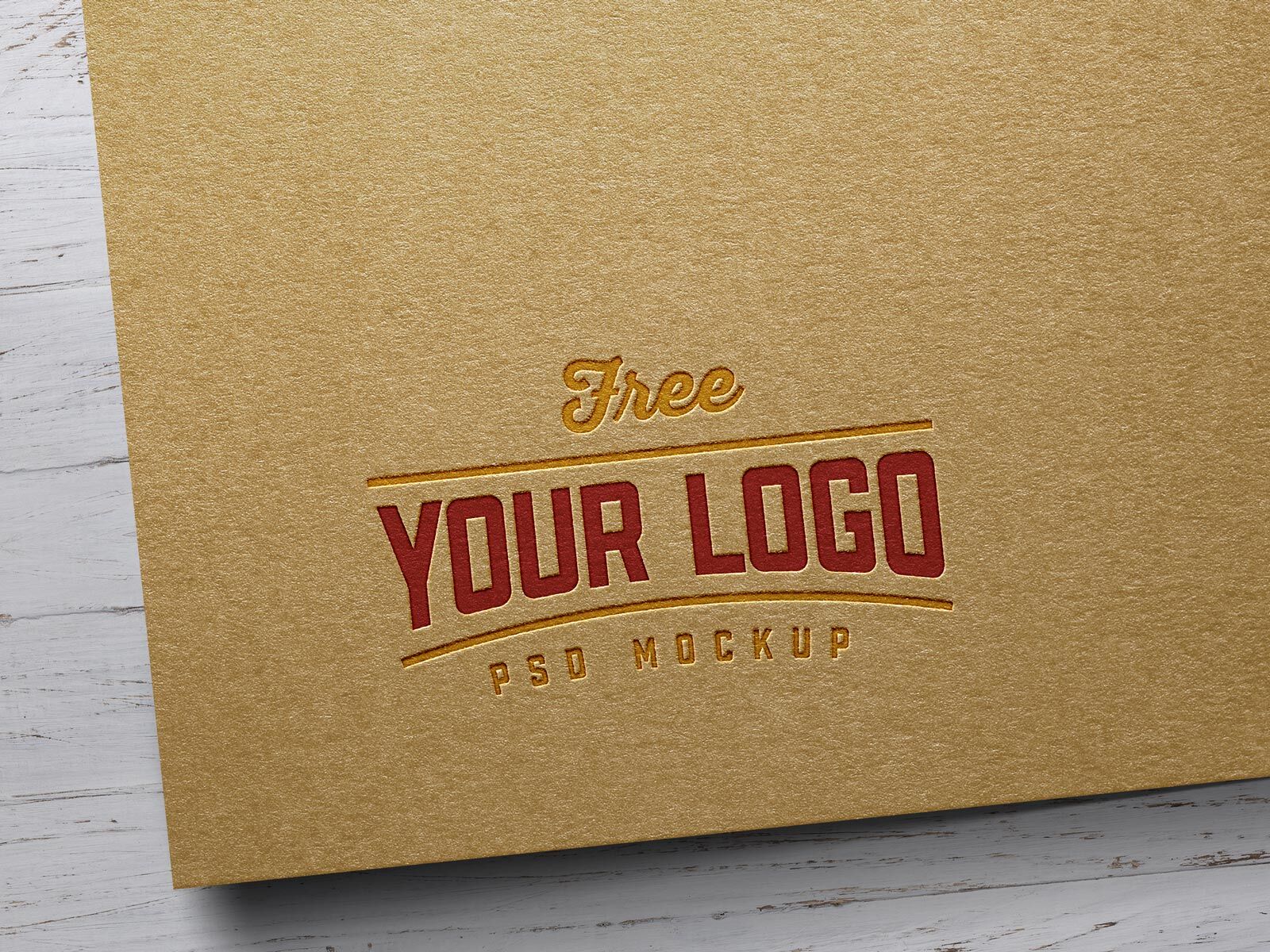 Mockup Shwoing a Kraft Paper Letterpress Logo FREE PSD