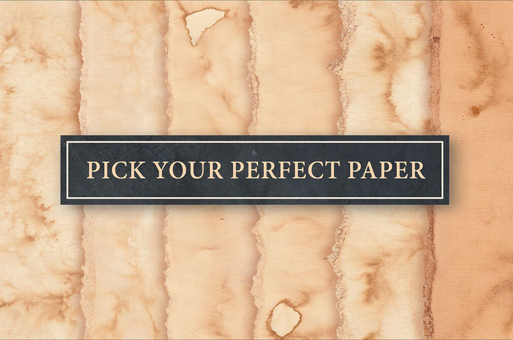 Mockups Showing Fourteen Various Sizes and Shapes of Vintage Papers FREE PSD
