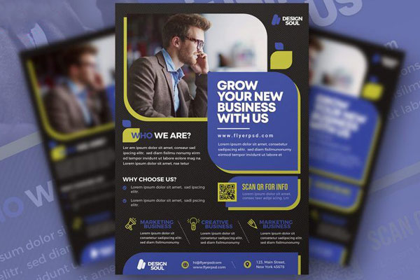 Modern Corporate Business Flyer Template FREE PSD
