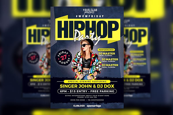 Modern Nightclub Party Flyer Template FREE PSD