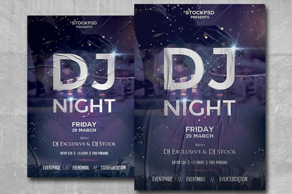 Modern Party DJ Flyer Template FREE PSD