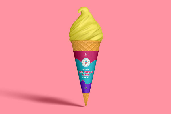 Mockup Featuring a Falling and Two Stacked Ice Cream Cups (FREE ...