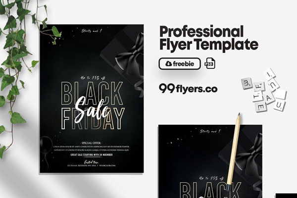 Neon Black Friday Event Flyer Template FREE PSD