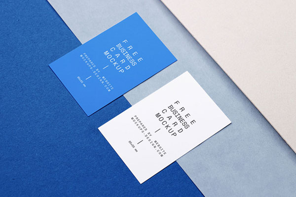 Overhead Business Card Pair Mockup FREE PSD