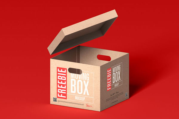 Perspective View of Tea Kraft Box Mockup (FREE) - Resource Boy