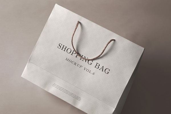 Perspective View of Shopping Bag Laid on the Ground Mockup FREE PSD